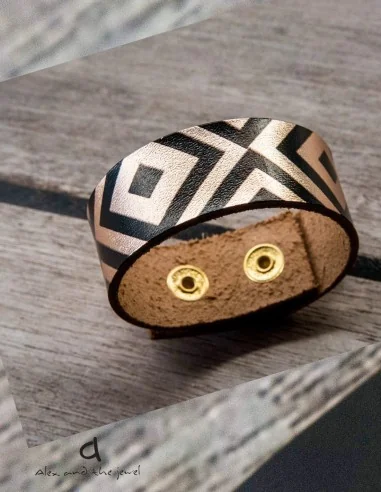 Χειροποίητο κόσμημα δερμάτινο βραχιόλι με...