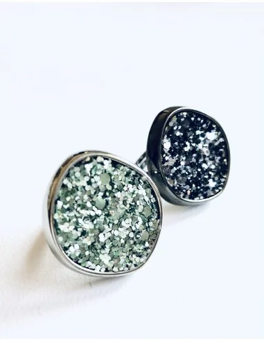 Γυναικείο δαχτυλίδι στρογγυλό σε μαύρο με αυξομείωση Apollonia