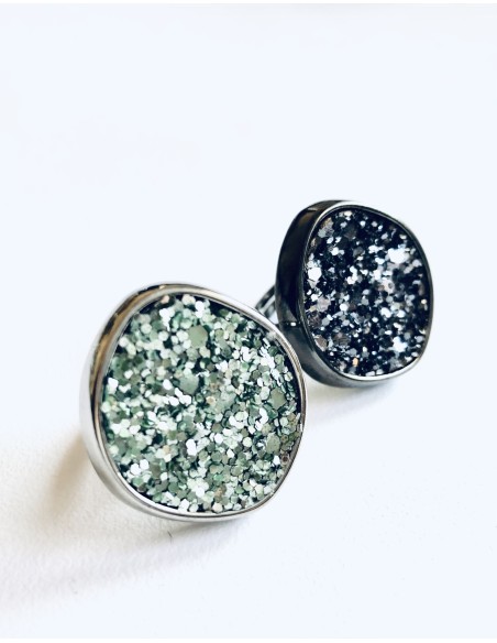 Γυναικείο δαχτυλίδι στρογγυλό σε μαύρο με αυξομείωση Apollonia