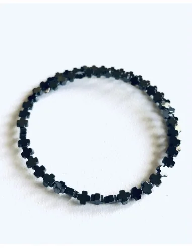 Χειροποίητο βραχιόλι με πέτρες Αιματίτη σε χρυσό και μαύρο Dio