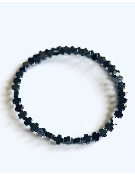 Χειροποίητο βραχιόλι με πέτρες Αιματίτη σε χρυσό και μαύρο Dio