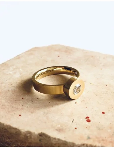 Γυναικείο δαχτυλίδι από ατσάλι και κρύσταλλο Τσεχίας Charline
