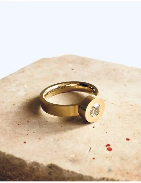 Γυναικείο δαχτυλίδι από ατσάλι και κρύσταλλο Τσεχίας Charline Γυναικείο δαχτυλίδι από ατσάλι και κρύσταλλο Τσεχίας Charline