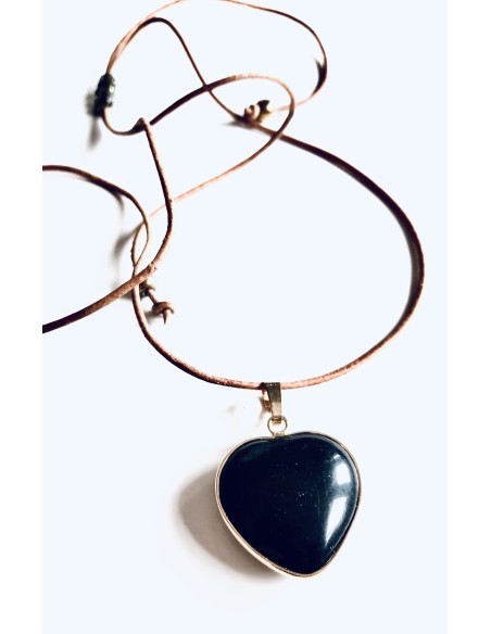 Χειροποίητο γυναικείο κολιέ σε σχέδιο καρδιά από Φίλντισι ή Μαύρο Όνυχα  The heart