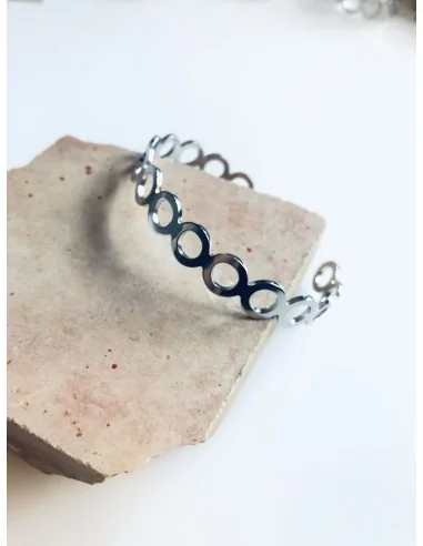 Βραχιόλι χειροπέδα από ατσάλι σε σχέδιο αλυσίδας ανοιγόμενη Lorin