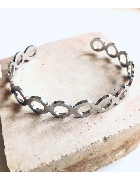 Βραχιόλι χειροπέδα από ατσάλι σε σχέδιο αλυσίδας ανοιγόμενη Lorin