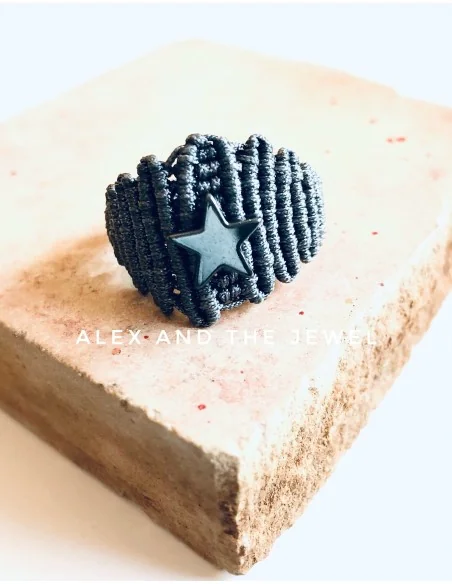 Χειροποίητο γυναικείο δαχτυλίδι μακραμέ Starlight