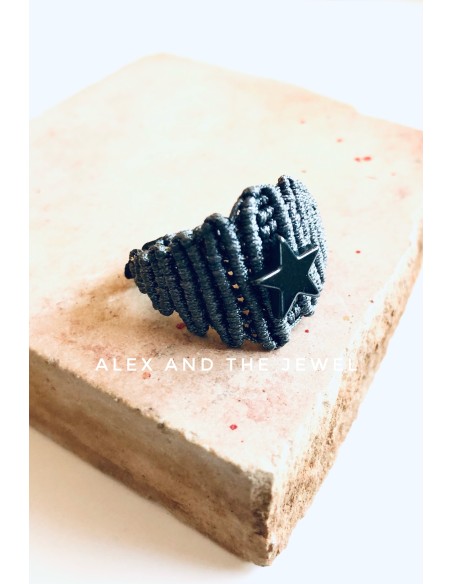 Χειροποίητο γυναικείο δαχτυλίδι μακραμέ Starlight