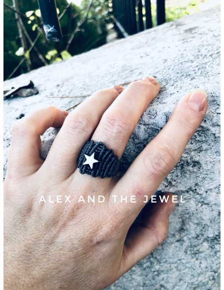 Χειροποίητο γυναικείο δαχτυλίδι μακραμέ Starlight