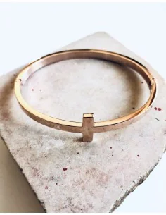 Βραχιόλι χειροπέδα σε ροζ χρυσό Σταυρός Cross 2