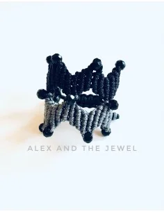 Χειροποίητο γυναικείο μακραμέ δαχτυλίδι Together 2