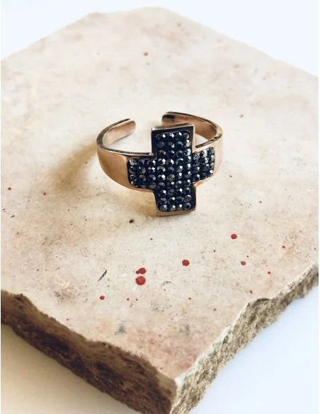 Γυναικείο δαχτυλίδι από ατσάλι με ζιργκόν Stavros