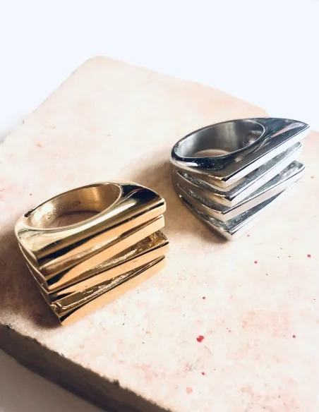 Γυναικείο δαχτυλίδι από ατσάλι Lines