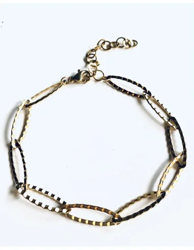 Χειροποίητο γυναικείο βραχιόλι από επιχρυσωμένο σφυρίλατο ατσάλι Drosostalia