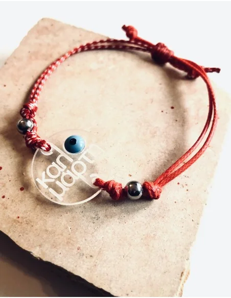 Βραχιόλι μαρτάκι διάφανο με ματάκι γαλάζιο σε κορδόνι σε κόκκινο και λευκό My Little March Βραχιόλι μαρτάκι διάφανο με ματάκι γαλάζιο σε κορδόνι σε κόκκινο και λευκό My Little March