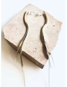 Γυναικείο κόσμημα χρυσά μακριά σκουλαρίκια από ατσάλι Hilary 2