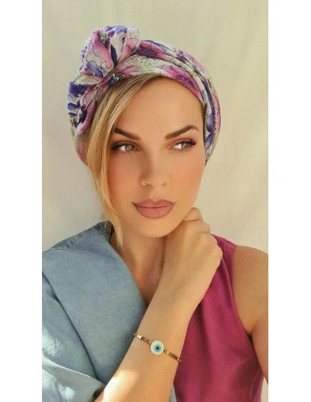 Χειροποίητο βραχιόλι σε μαύρο ή χρυσό με πέτρες αιματίτη και στοιχείο μάτι από φίλντισι σε λευκό και γαλάζιο Mata