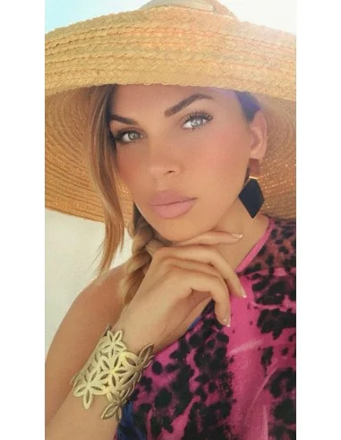 Γυναικείο κόσμημα σκουλαρίκια σε ροζ χρυσό και μαύρο Darling