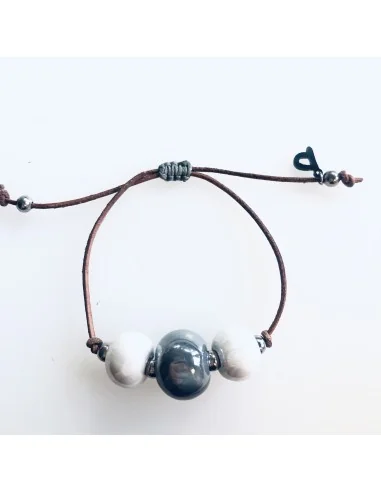 Χειροποίητο γυναικείο βραχιόλι με κεραμικά στοιχεία Amorgos