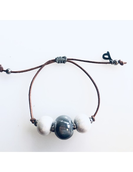 Χειροποίητο γυναικείο βραχιόλι με κεραμικά στοιχεία  Amorgos