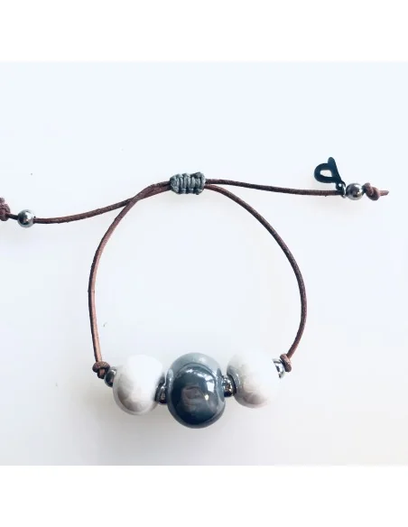 Χειροποίητο γυναικείο βραχιόλι με κεραμικά στοιχεία Amorgos