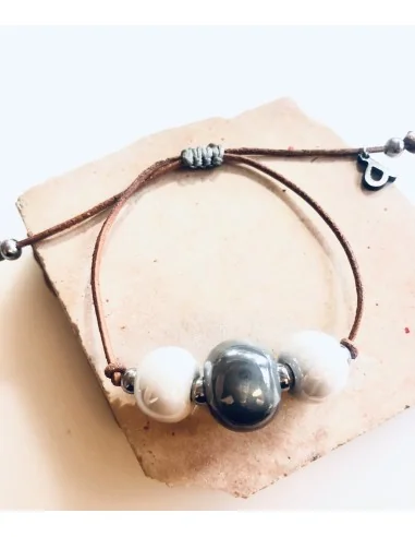 Χειροποίητο γυναικείο βραχιόλι με κεραμικά στοιχεία Amorgos