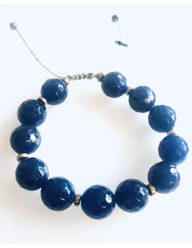 Βραχιόλι με ημιπολύτιμες Αχάτη και Αιματίτη Royal Blue