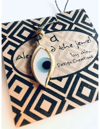 Χειροποίητο γυναικείο κόσμημα κολιέ με κρεμαστό μάτι Eyes