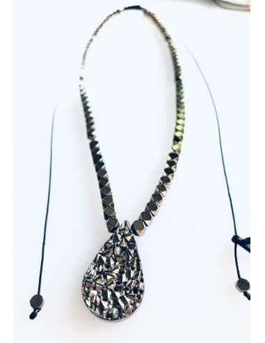 Χειροποίητο γυναικείο κολιέ με πέτρες αιματίτη Mona
