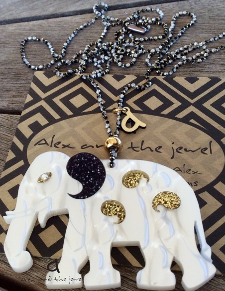 Χειροποίητο κολιέ κόσμημα ελέφαντας κρεμαστό