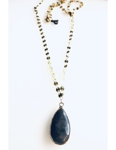 Χειροποίητο γυναικείο κολιέ με γκρι κρύσταλλο Τσεχίας Frinda