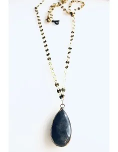 Χειροποίητο γυναικείο κολιέ με γκρι κρύσταλλο Τσεχίας Frinda