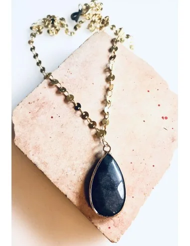 Χειροποίητο γυναικείο κολιέ με γκρι κρύσταλλο Τσεχίας Frinda