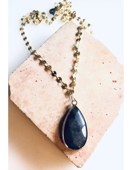 Χειροποίητο γυναικείο κολιέ με γκρι κρύσταλλο Τσεχίας Frinda