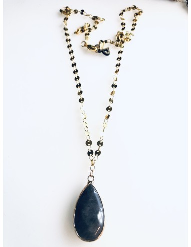 Χειροποίητο γυναικείο κολιέ με γκρι κρύσταλλο Τσεχίας Frinda