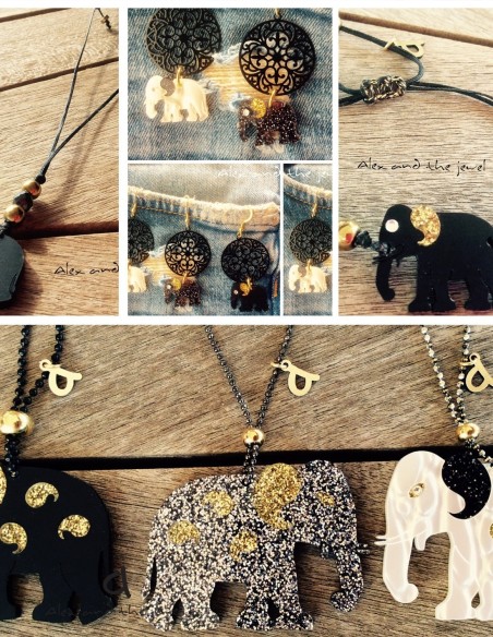 Χειροποίητο κολιέ κόσμημα ελέφαντας κρεμαστό