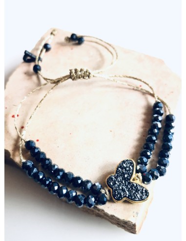 Χειροποίητο βραχιόλι με μπλε πεταλούδα με ζιργκόν και μπλε κρύσταλλα Τσεχίας  Butterfly