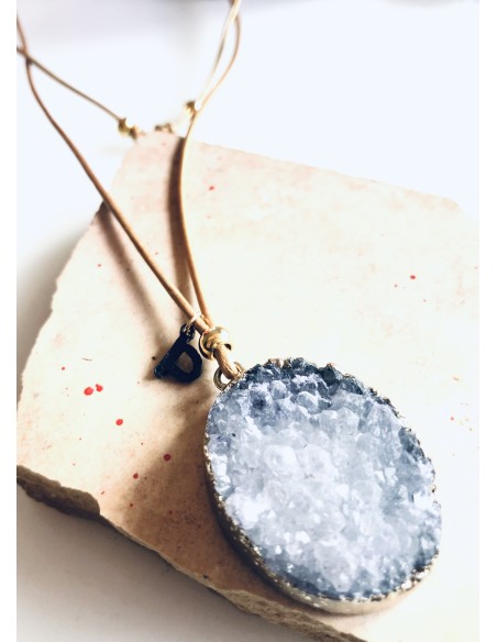 Χειροποίητο γυναικείο κολιέ με πέτρα Αχάτη Jodi