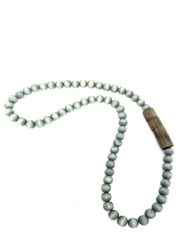 Χειροποίητο γυναικείο μακρύ κολιέ από ξύλο σε μπεζ χακί καφέ Night tube