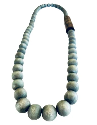 Χειροποίητο γυναικείο μακρύ κολιέ από ξύλο σε μπεζ χακί καφέ Night tube