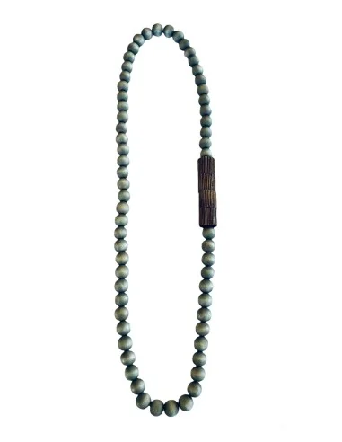 Χειροποίητο γυναικείο μακρύ κολιέ από ξύλο σε μπεζ χακί καφέ Night tube