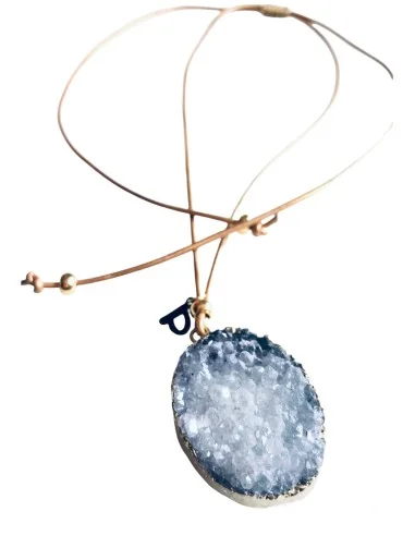 Χειροποίητο γυναικείο κολιέ με πέτρα Αχάτη Jodi