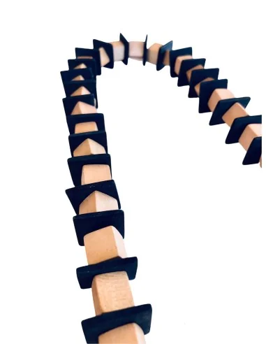 Χειροποίητο γυναικείο ξύλινο κολιέ The Cube