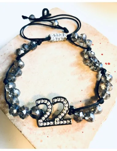 Χειροποίητο βραχιόλι γούρι 22 με κρύσταλλα