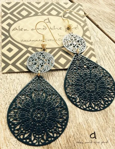 Γυναικεία σκουλαρίκια φιλιγκρί σταγόνα Like Feather