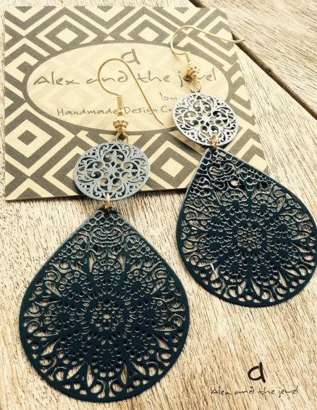 Γυναικεία σκουλαρίκια φιλιγκρί σταγόνα Like Feather