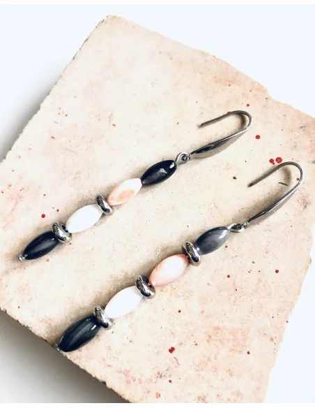 Χειροποίητο κόσμημα γυναικεία σκουλαρίκια από φίλντισι σε 3 αποχρώσεις Fiji