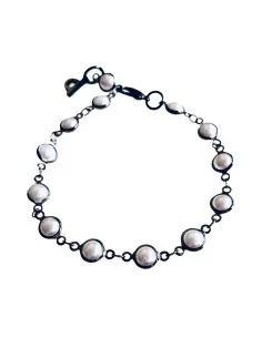 Χειροποίητο γυναικείο βραχιόλι με αλυσίδα από ατσάλι και πέρλες Sofia 2