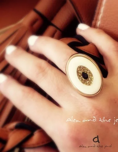 Χειροποίητο γυναικείο οβάλ δαχτυλίδι μάτι Valeria