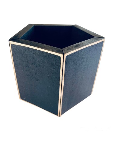 Χειροποίητο γυναικείο βραχιόλι από ξύλο σε μαύρο ή πορτοκαλί με χρυσές λεπτομέρειες ζωγραφισμένες στο χέρι Pentagon